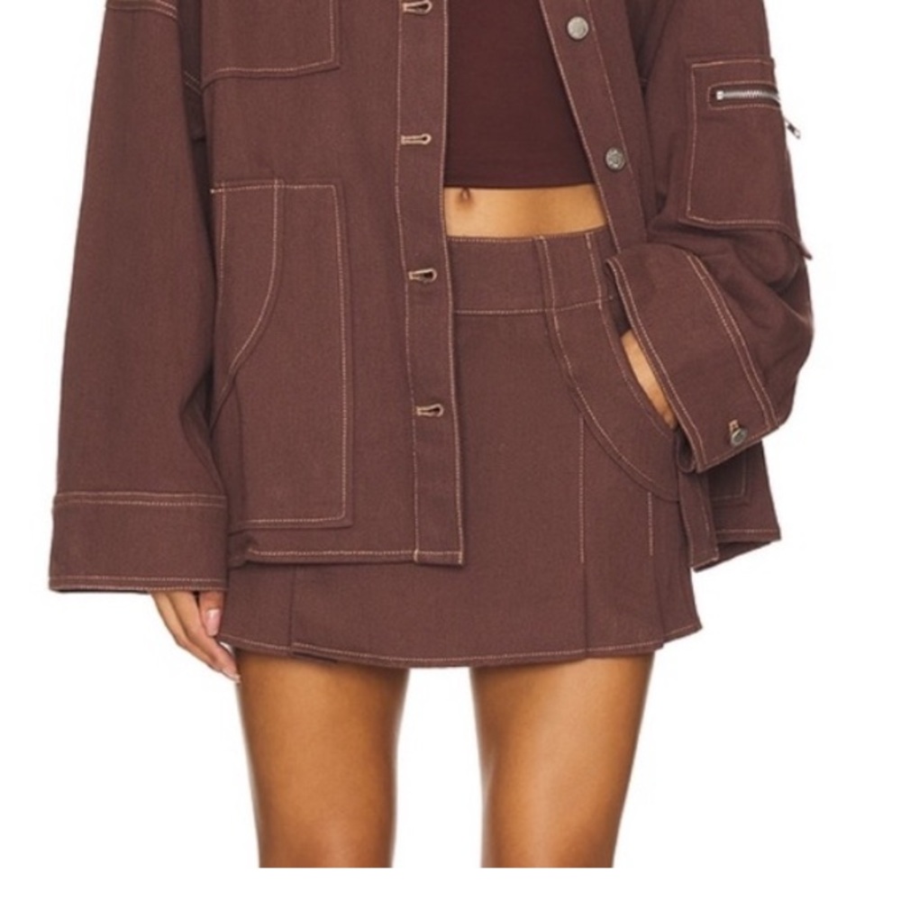 Revolve Brown Mini Skirt